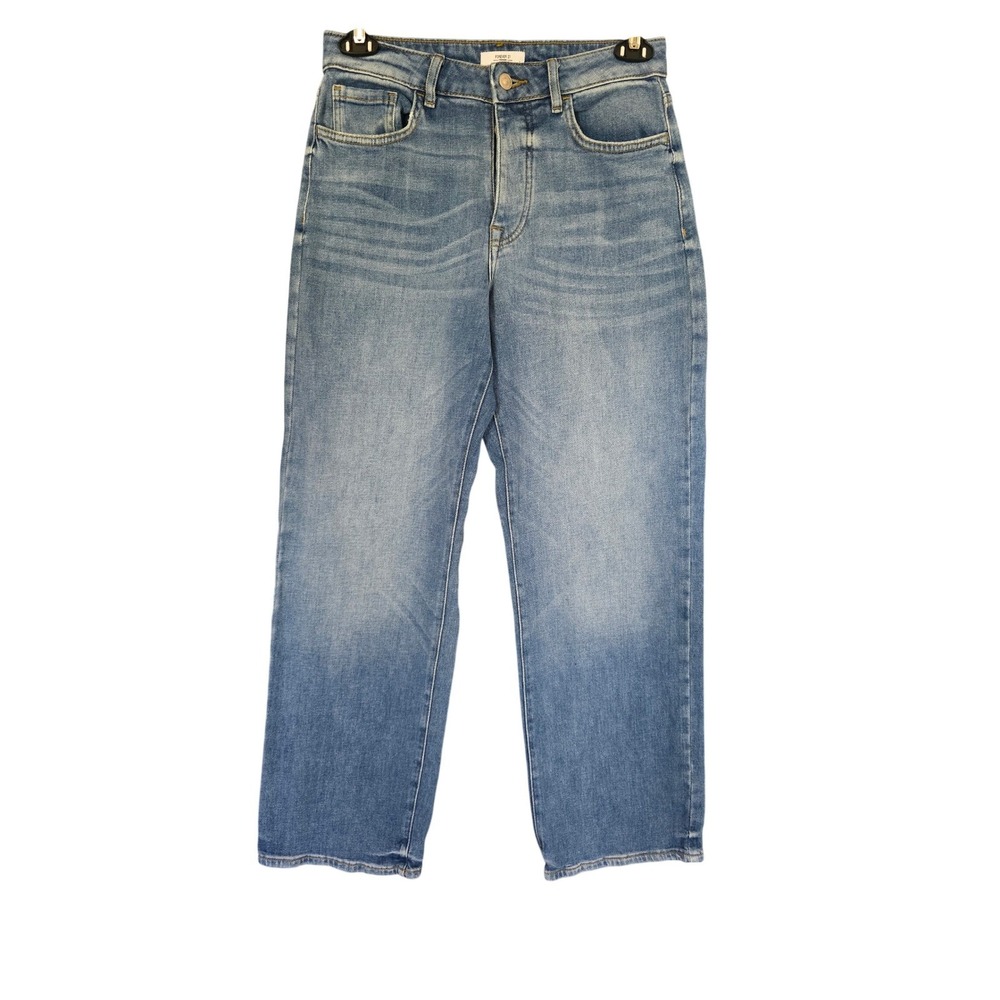 Forever 21 Premium Womens High Rise Straight Leg Blue Jeans Button Fly Size 27
